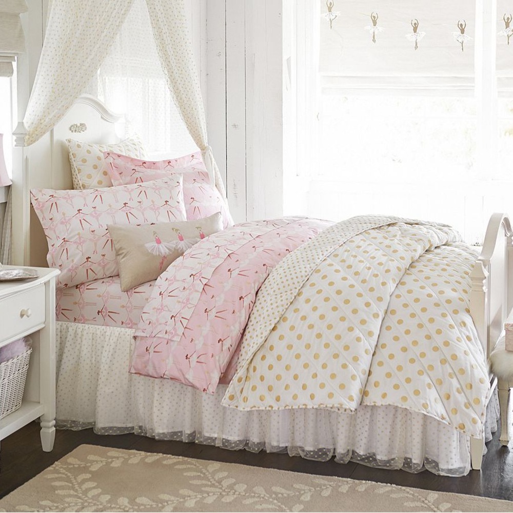 Pottery Barn Kids Gold Dot Tulle Canopy